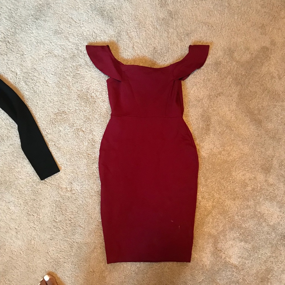 Red midi dress